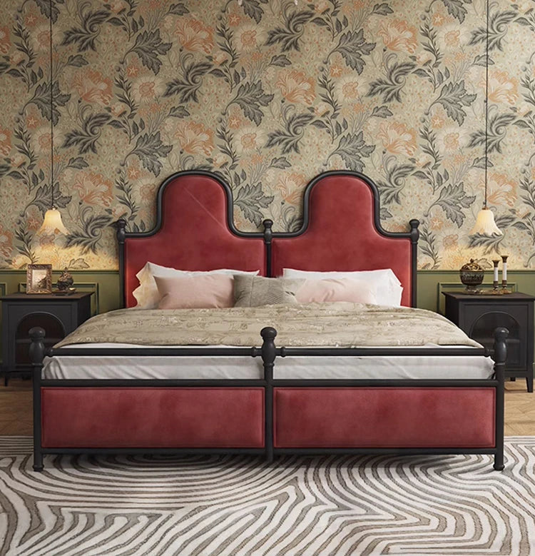 Elegant Ash Wood and Cherry Wood Upholstered Bed with Spacious Foam Mattress and Stylish Storage Drawers hsxz-2160