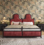 Elegant Ash Wood and Cherry Wood Upholstered Bed with Spacious Foam Mattress and Stylish Storage Drawers hsxz-2160