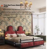 Elegant Ash Wood and Cherry Wood Upholstered Bed with Spacious Foam Mattress and Stylish Storage Drawers hsxz-2160