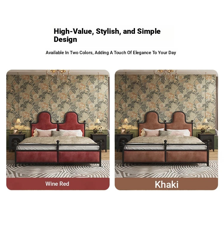 Elegant Ash Wood and Cherry Wood Upholstered Bed with Spacious Foam Mattress and Stylish Storage Drawers hsxz-2160