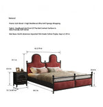 Elegant Ash Wood and Cherry Wood Upholstered Bed with Spacious Foam Mattress and Stylish Storage Drawers hsxz-2160