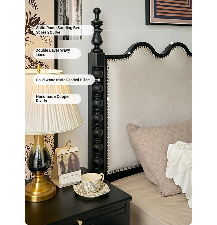 Elegant Red Oak Solid Wood Bed with Suede and Foam Comfort - Modern Multi-Layer Design for Stylish Bedrooms hsxz-2162