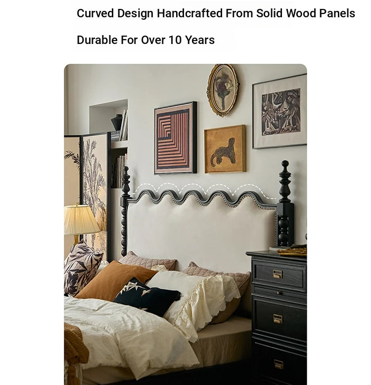 Elegant Red Oak Solid Wood Bed with Suede and Foam Comfort - Modern Multi-Layer Design for Stylish Bedrooms hsxz-2162