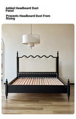 Elegant Red Oak Solid Wood Bed with Suede and Foam Comfort - Modern Multi-Layer Design for Stylish Bedrooms hsxz-2162