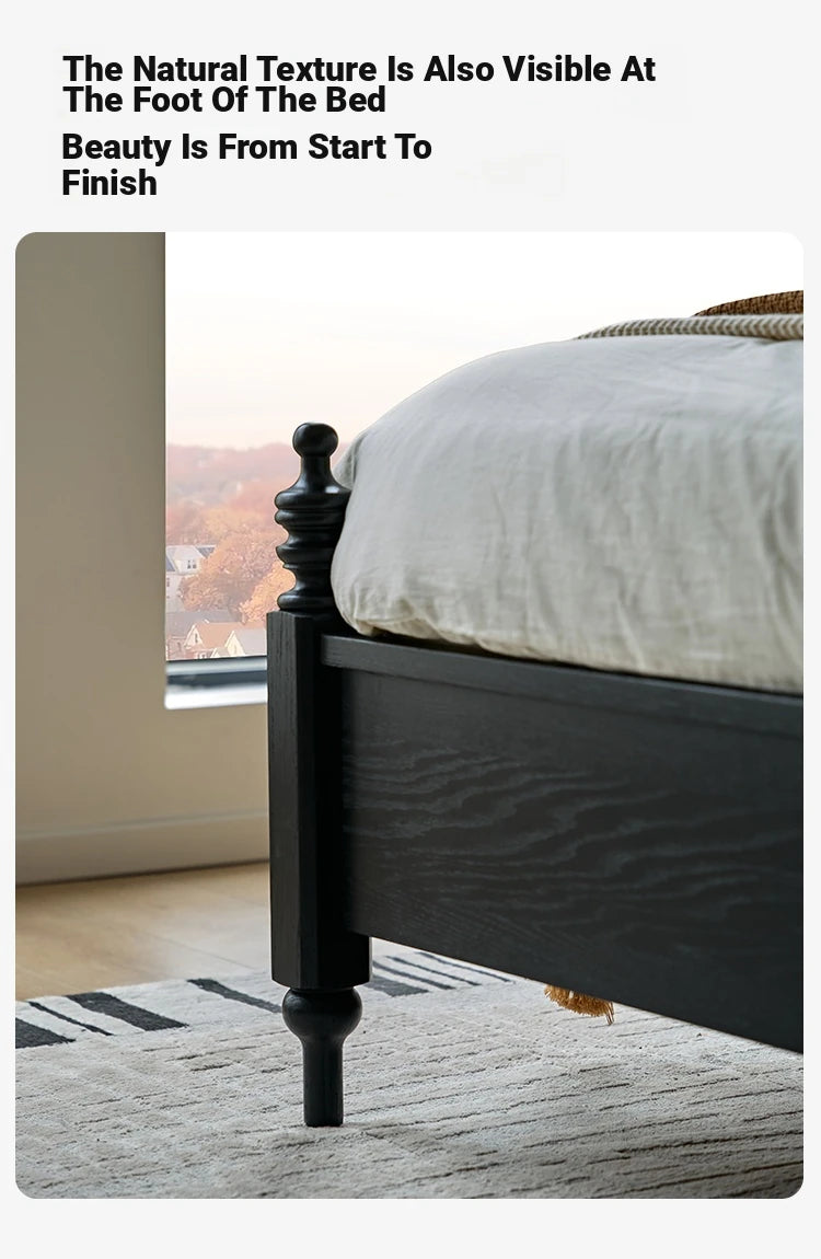 Elegant Red Oak Solid Wood Bed with Suede and Foam Comfort - Modern Multi-Layer Design for Stylish Bedrooms hsxz-2162