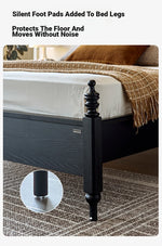 Elegant Red Oak Solid Wood Bed with Suede and Foam Comfort - Modern Multi-Layer Design for Stylish Bedrooms hsxz-2162