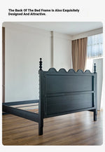 Elegant Red Oak Solid Wood Bed with Suede and Foam Comfort - Modern Multi-Layer Design for Stylish Bedrooms hsxz-2162