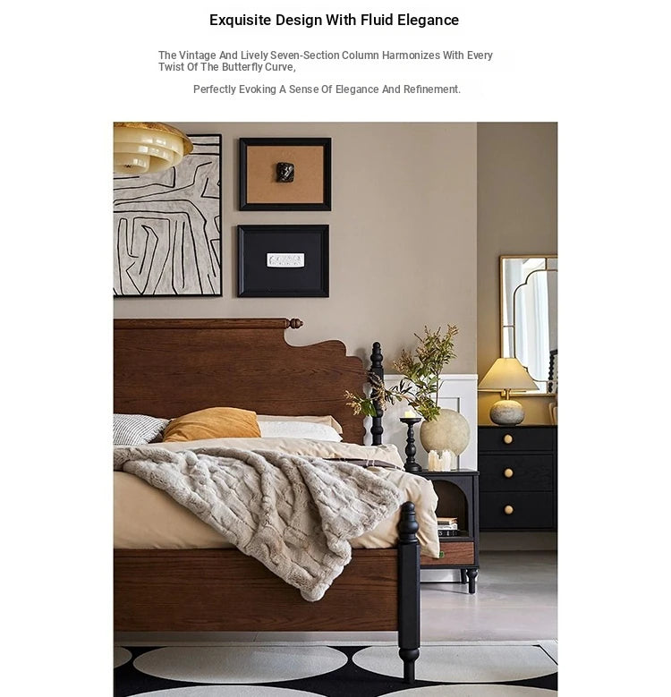 Elegant Solid Red Oak Bed Frame - Sturdy Design with Long Planks, No Splicing for Ultimate Comfort hsxz-2163