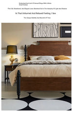 Elegant Solid Red Oak Bed Frame - Sturdy Design with Long Planks, No Splicing for Ultimate Comfort hsxz-2163