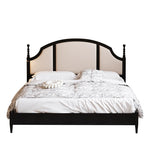 Elegant Black Bed Frame with Synthetic Leather Headboard and Foam Comfort – Multi-Layer Oak & Pine Construction hsxz-2164