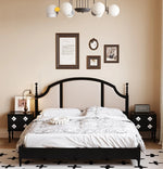 Elegant Black Bed Frame with Synthetic Leather Headboard and Foam Comfort – Multi-Layer Oak & Pine Construction hsxz-2164