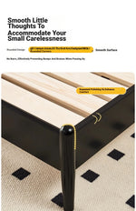 Elegant Black Bed Frame with Synthetic Leather Headboard and Foam Comfort – Multi-Layer Oak & Pine Construction hsxz-2164