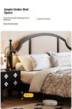 Elegant Black Bed Frame with Synthetic Leather Headboard and Foam Comfort – Multi-Layer Oak & Pine Construction hsxz-2164