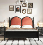 Stylish Pile Fabric Bed with Elegant Ash Wood Frame - Cozy Foam and Pine Design for Ultimate Comfort hsxz-2166