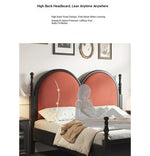 Stylish Pile Fabric Bed with Elegant Ash Wood Frame - Cozy Foam and Pine Design for Ultimate Comfort hsxz-2166
