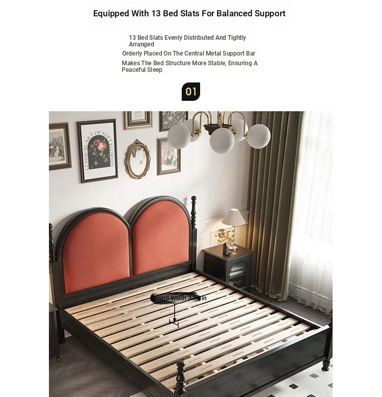 Stylish Pile Fabric Bed with Elegant Ash Wood Frame - Cozy Foam and Pine Design for Ultimate Comfort hsxz-2166