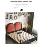 Stylish Pile Fabric Bed with Elegant Ash Wood Frame - Cozy Foam and Pine Design for Ultimate Comfort hsxz-2166