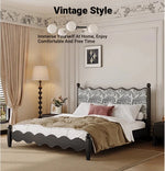 Elegant Scalloped Design Bed in Cotton-Ramie and Ash Wood – Stylish, Sturdy, and Comfortable Furniture for Your Bedroom hsxz-2167