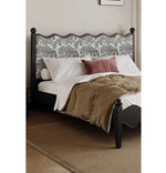 Elegant Scalloped Design Bed in Cotton-Ramie and Ash Wood – Stylish, Sturdy, and Comfortable Furniture for Your Bedroom hsxz-2167