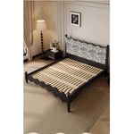 Elegant Scalloped Design Bed in Cotton-Ramie and Ash Wood – Stylish, Sturdy, and Comfortable Furniture for Your Bedroom hsxz-2167