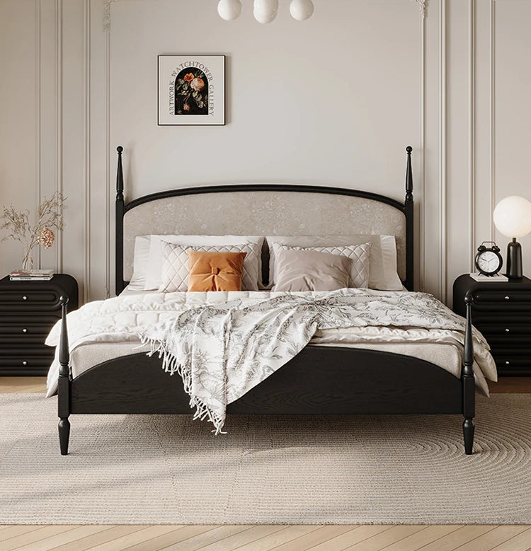 Stylish Cotton-Ramie Bed with Ash Wood Frame and Luxurious Foam Comfort – Perfect for Your Bedroom! hsxz-2168