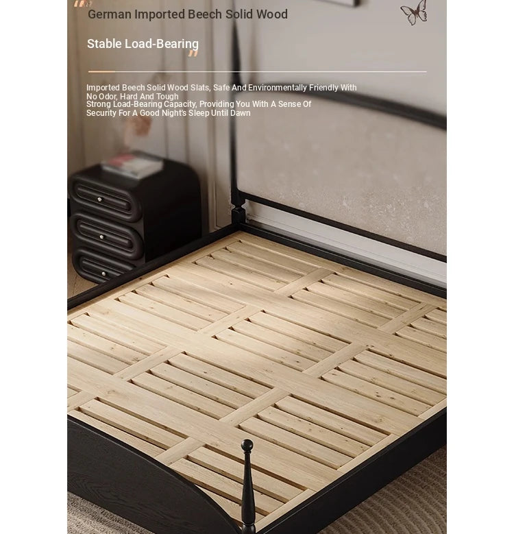 Stylish Cotton-Ramie Bed with Ash Wood Frame and Luxurious Foam Comfort – Perfect for Your Bedroom! hsxz-2168