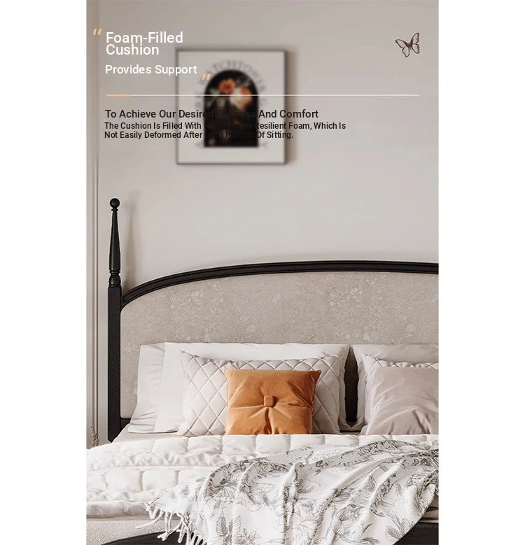Stylish Cotton-Ramie Bed with Ash Wood Frame and Luxurious Foam Comfort – Perfect for Your Bedroom! hsxz-2168
