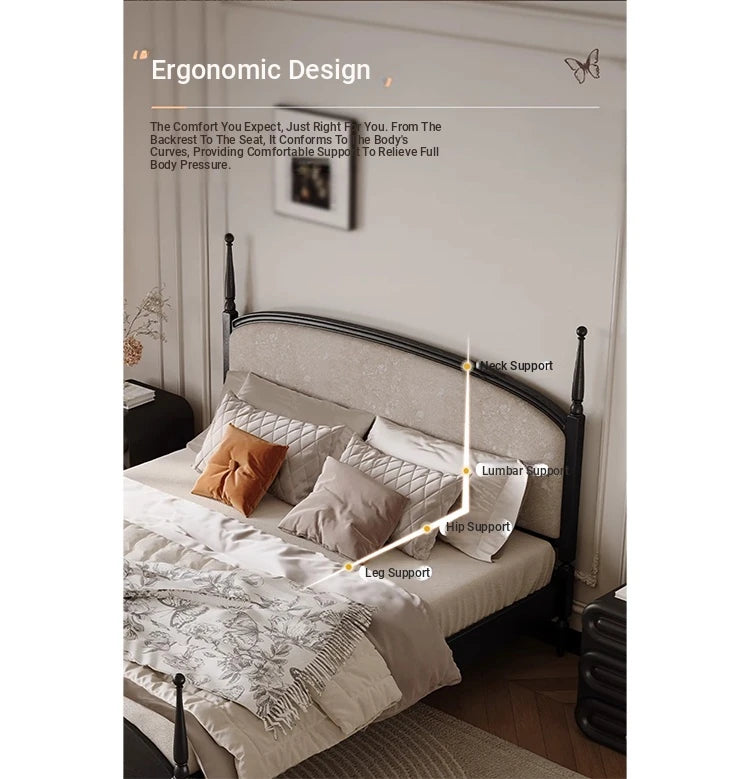 Stylish Cotton-Ramie Bed with Ash Wood Frame and Luxurious Foam Comfort – Perfect for Your Bedroom! hsxz-2168