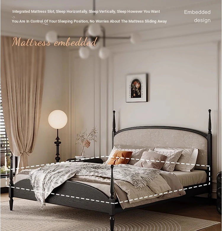Stylish Cotton-Ramie Bed with Ash Wood Frame and Luxurious Foam Comfort – Perfect for Your Bedroom! hsxz-2168