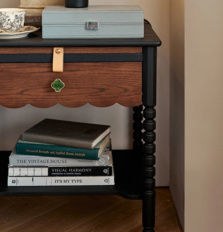 Stylish Red Oak Bedside Cupboard with Unique Design – Perfect for Your Living Room or Bedroom hsxz-2169