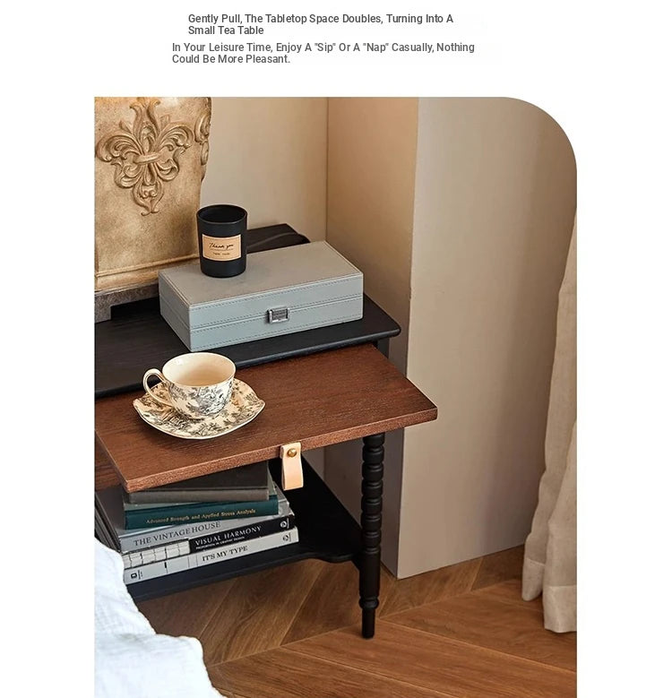 Stylish Red Oak Bedside Cupboard with Unique Design – Perfect for Your Living Room or Bedroom hsxz-2169
