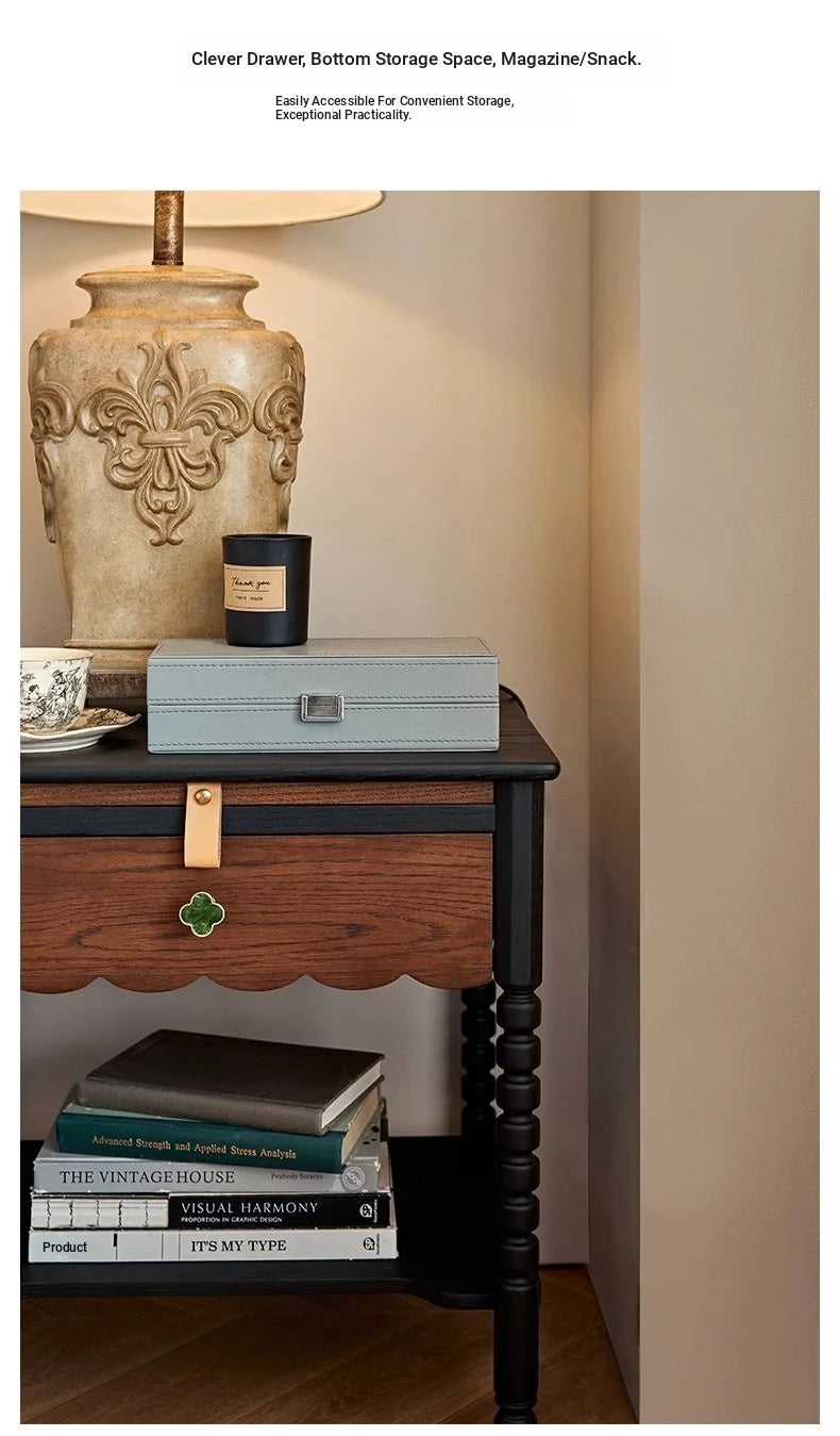 Stylish Red Oak Bedside Cupboard with Unique Design – Perfect for Your Living Room or Bedroom hsxz-2169