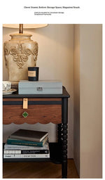 Stylish Red Oak Bedside Cupboard with Unique Design – Perfect for Your Living Room or Bedroom hsxz-2169