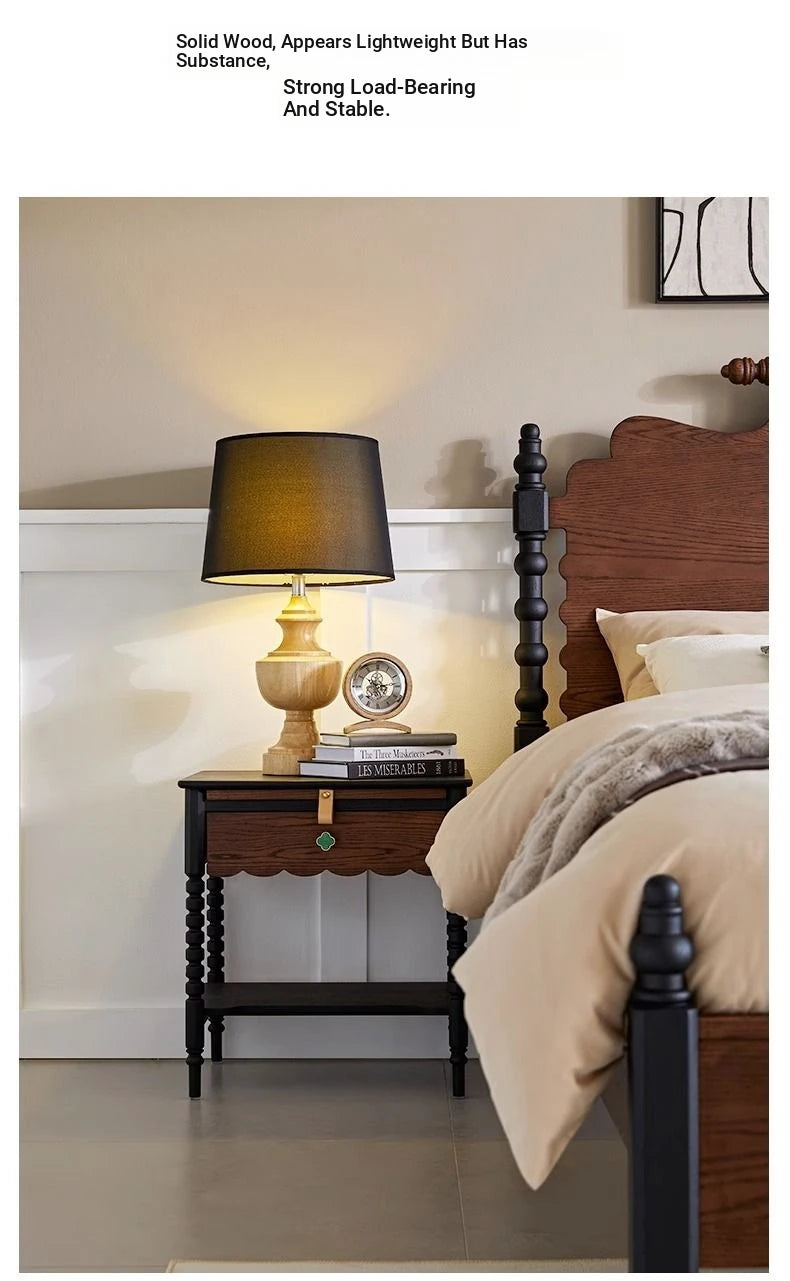 Stylish Red Oak Bedside Cupboard with Unique Design – Perfect for Your Living Room or Bedroom hsxz-2169