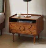 Stylish Solid Wood Bedside Cupboard with Multi-Layer and Metal Density Board, Perfect for Home Bedroom Decor hsxz-2170