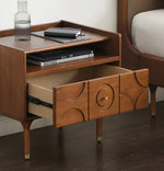 Stylish Solid Wood Bedside Cupboard with Multi-Layer and Metal Density Board, Perfect for Home Bedroom Decor hsxz-2170