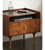 Stylish Solid Wood Bedside Cupboard with Multi-Layer and Metal Density Board, Perfect for Home Bedroom Decor hsxz-2170
