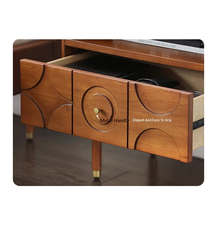 Stylish Solid Wood Bedside Cupboard with Multi-Layer and Metal Density Board, Perfect for Home Bedroom Decor hsxz-2170