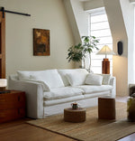 Elegant Linen Sofa with Plush Down and Silk Floss Cushions – Modern Comfort Design hsxz-2172