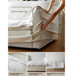 Elegant Linen Sofa with Plush Down and Silk Floss Cushions – Modern Comfort Design hsxz-2172
