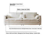 Elegant Linen Sofa with Plush Down and Silk Floss Cushions – Modern Comfort Design hsxz-2172