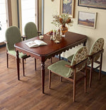Elegant Solid Wood Dining Table with Beaded Pedestal and Curved Edge - Perfect for Cozy Spaces hsxz-2174