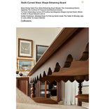 Elegant Solid Wood Dining Table with Beaded Pedestal and Curved Edge - Perfect for Cozy Spaces hsxz-2174