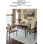 Elegant Solid Wood Dining Table with Beaded Pedestal and Curved Edge - Perfect for Cozy Spaces hsxz-2174