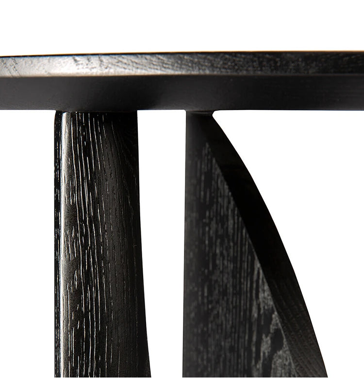 Stylish Round Oak Tea Table with Unique Base Design - Modern Home Furniture Accent Piece hsxz-2176