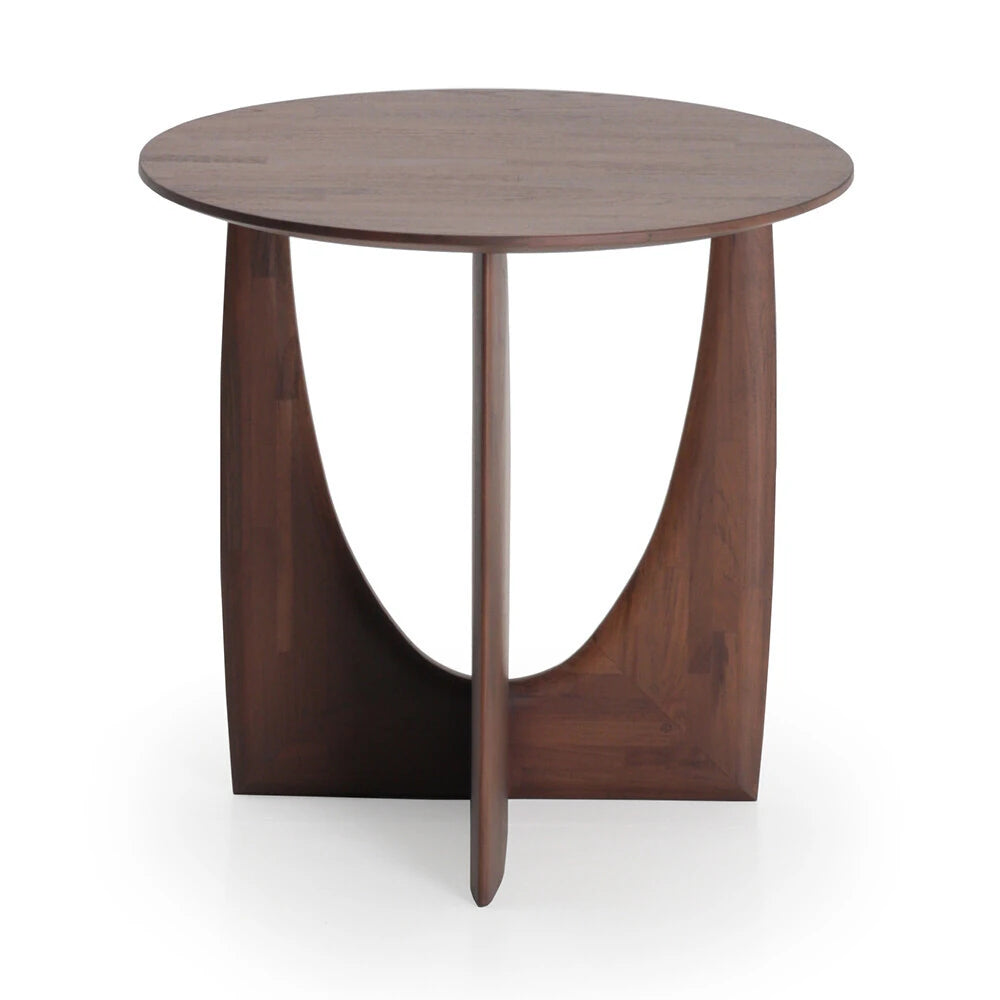 Stylish Round Oak Tea Table with Unique Base Design - Modern Home Furniture Accent Piece hsxz-2176