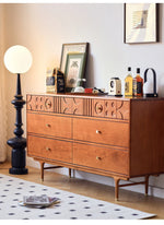 Stylish Solid Wood Cabinet with Unique Multi-Layer Design and Copper Accents for Modern Living Spaces hsxz-2179