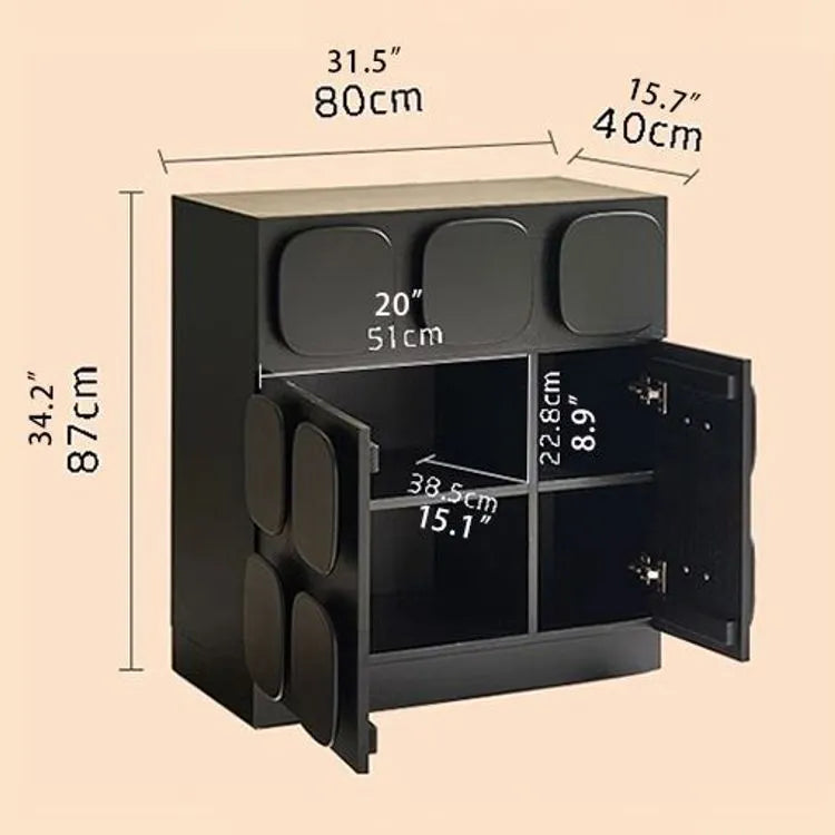 Modern Black Ash Wood Cabinet with Multi-Layer Board - Stylish Storage Solution for Home Decor hsxz-2181