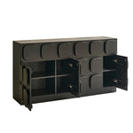 Modern Black Ash Wood Cabinet with Multi-Layer Board - Stylish Storage Solution for Home Decor hsxz-2181