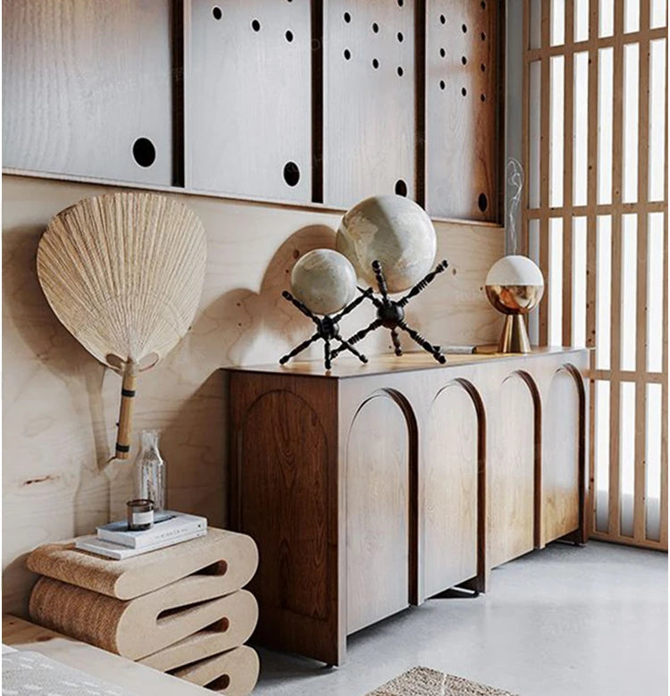 Stylish Multi-Layer Board Cabinet with Elegant Arch Design – Perfect for Modern Living Spaces hsxz-2182